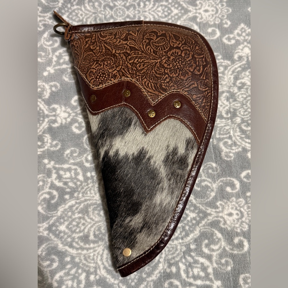 Myra Bag Cowhide Tooled Leather Pistol Case